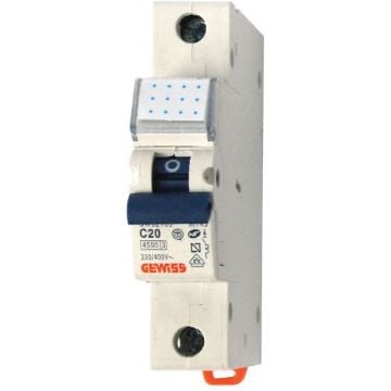 Siguranta automata GEWISS, 1P, 20A, 4.5KA, GW92109
