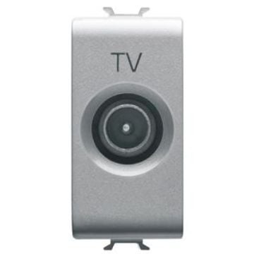 Priza TV Gewiss Chorus de trecere 5dB 1 modul tata 9.5mm titan GW14362