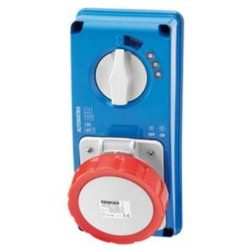 Priza verticala interblocabila Gewiss 3P+E 32A 400V 6H MT60 IP67 GW66169N
