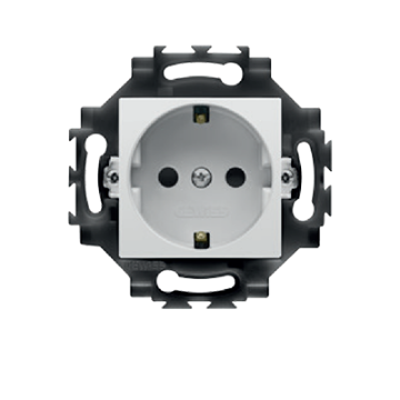Priza schuko terminale cu surub Gewiss Dahlia 2P+E 16A alb GW35207W