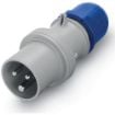 Fisa industriala Scame 2P+E, 250V, 16A, 6h, IP44, gama Optima, 213.1633