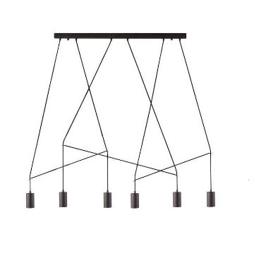 Lustra living Nowodvorski Imbria VI Black 9675 otel negru