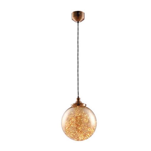 Pendul LED Klausen Unique Stars Copper-Ambra 142004 sticla ambra