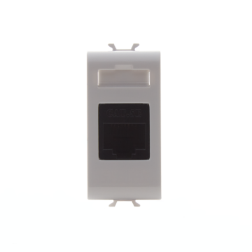 Priza modulara de date RJ 45 Cat. 5E UTP 1 Modul Gewiss Chorus culoare alba GW10421