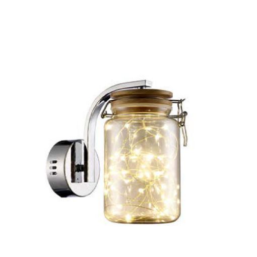 Aplica LED Klausen Unique Jar AP1 Chrome-Ambra 141008 sticla ambra