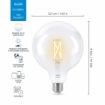 Bec LED WiZ smart WIFI E27 G125 Filament Clear 806lm Tunable White