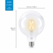 Bec LED WiZ smart WIFI E27 G125 Filament Clear 806lm Tunable White