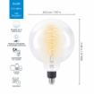 Bec LED WiZ smart WIFI E27 G200 Filament Clear 470lm Tunable White