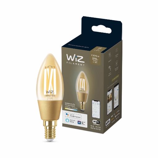 Imagine Bec LED WiZ smart WIFI E14 Filament Amber 370lm Tunable White