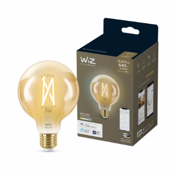 Poza cu Bec LED WiZ smart WIFI E27 G95 Filament Amber 640lm Tunable White