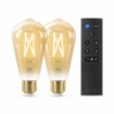 xx Kit 2 becuri LED WiZ smart WIFI E27 ST64 Filament Amber Tunable White WiZmote