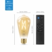 xx Kit 2 becuri LED WiZ smart WIFI E27 ST64 Filament Amber Tunable White WiZmote