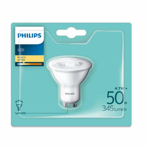 xx Bec LED Philips 4.7W GU10 lumina calda 345LM PS03636