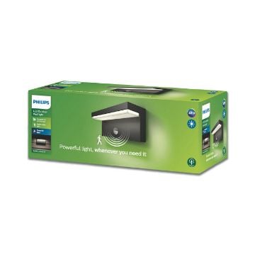 Aplica LED exterior Philips Bustan Anthracite senzor miscare 2x4.5W PC01396