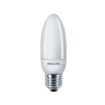 Imagine Bec economic lumanare Philips Softone 8W, E27, B40, lumina calda, 370LM