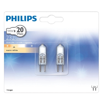 Imagine Bec Philips halogen capsula 14W G4 12V CL 2BC 10