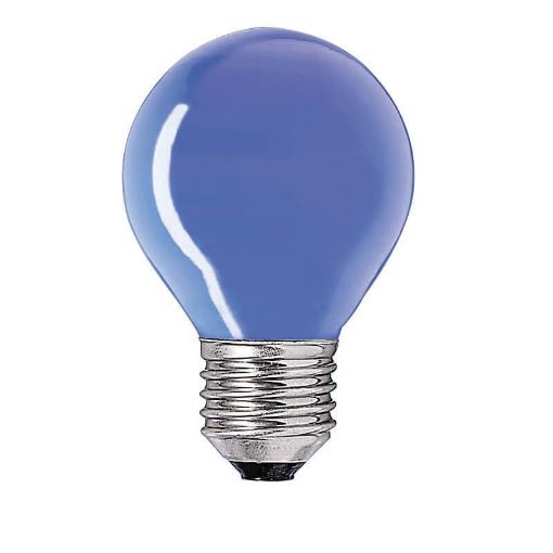 Imagine Bec incandescent Philips Party 15W E27 P45 culoare albastra