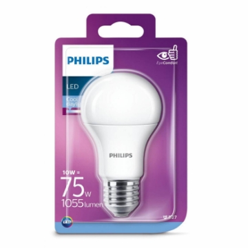 Imagine Bec LED Philips 10W E27 A60 lumina rece PS03229