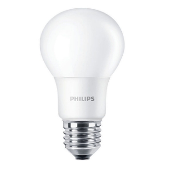 Imagine Bec LED Philips 5.5W E27 forma clasica A60, lumina calda PS03180