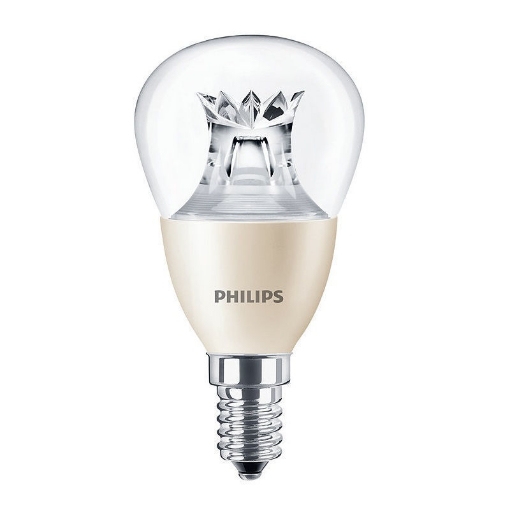 xx Bec LED Philips 6W E14, forma clasica P48, lumina calda