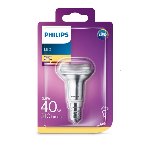 xx Bec LED Philips R50 E14 2.8W 2700K lumina calda PS03668