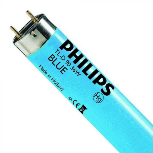 Tub fluorescent Philips TL-D Blue tubular 36W T8 G13 lumina albastra 960LM