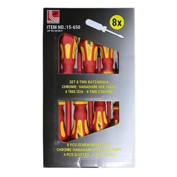 Set surubelnite Adeleq 4drepte+4cruce galben-rosu 15-650
