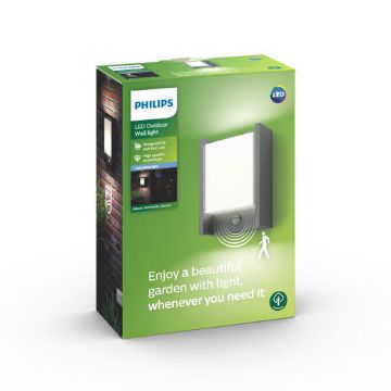 Aplica LED exterior Philips Arbour IR Anthracite 6W 600LM lumina neutra PC02029