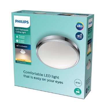 Plafoniera LED baie Philips Doris Chrome 17W 1500LM lumina calda PC02340
