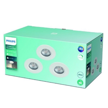 Set 3 spoturi LED incastrate Philips Dive White 5W 350LM lumina calda PC02346
