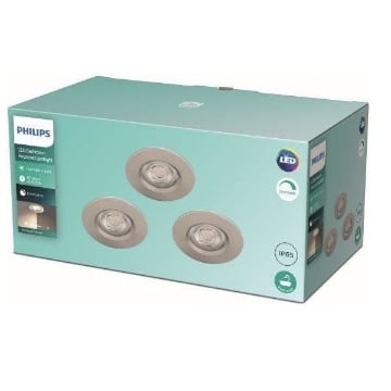 Set 3 spoturi LED incastrate Philips Dive Nickel 5W 350LM lumina calda PC02347
