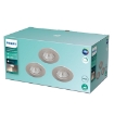 Set 3 spoturi LED incastrate Philips Dive Nickel 5.5W 350LM lumina calda PC02349