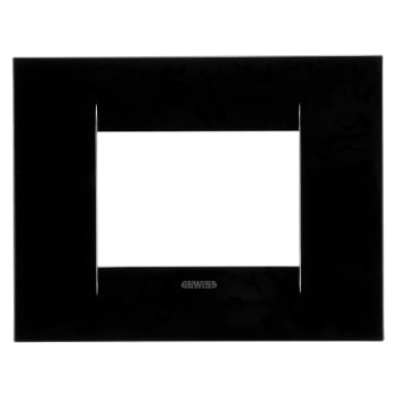 Rama decorativa Gewiss Chorus Geo 3 module neagra GW16403TN