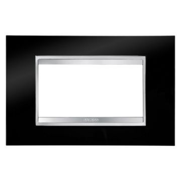 Rama decorativa Gewiss Chorus Lux 4 module negru GW16204TN