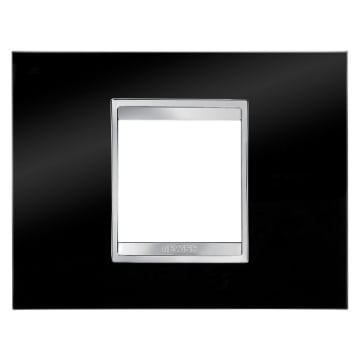 Rama decorativa Gewiss Chorus Lux 2 module culoare neagra GW16202TN