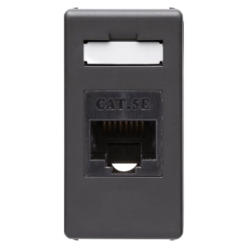 Priza modulara de date RJ 45 Gewiss, Cat. 5E UTP, 1 Modul, gama System, neagra, GW21271