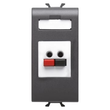 Priza modulara Gewiss Chorus conexiune difuzor 1 modul neagra GW12458