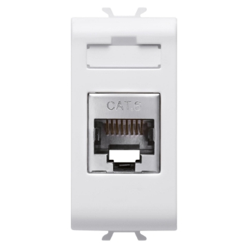 Priza date Gewiss Chorus RJ45 CAT 6 FTP 1 modul alba GW10424