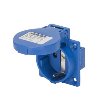 Priza industriala Gewiss 2P+E 16A cu flansa 50x50 IP54 GW62393