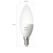 xx Bec LED Philips Hue 6.5W E14 B39 White and Color Ambiance PS03219
