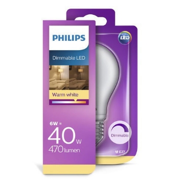 Imagine Bec LED Philips 6W E27 470LM lumina calda PS03250
