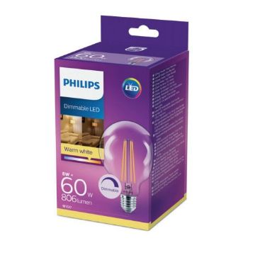 Imagine Bec LED Philips 8W E27 G93 806LM lumina calda PS03261