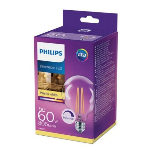 Bec LED Philips 8W E27 G93 806LM lumina calda PS03261