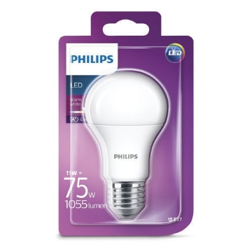 Imagine Bec LED Philips CoreLED, forma clasica, 11.5W, E27, 15000 ore, lumina calda
