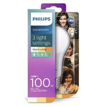 Bec LED Philips Scene Switch 14W E27 A67 1521LM 2700K lumina calda PS03563