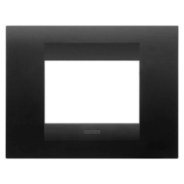 Rama decorativa Gewiss Chorus Monochrome Geo Negru Satinat 3 module GW16403VN