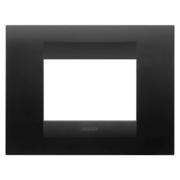 Rama decorativa Gewiss Chorus Monochrome Geo Negru Satinat 3 module GW16403VN