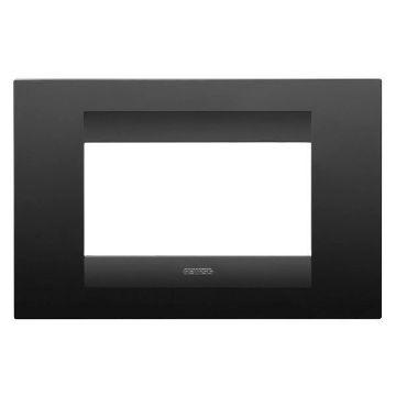Rama decorativa Gewiss Chorus Monochrome Geo Negru Satinat 4 module GW16404VN