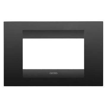Rama decorativa Gewiss Chorus Monochrome Geo Negru Satinat 4 module GW16404VN