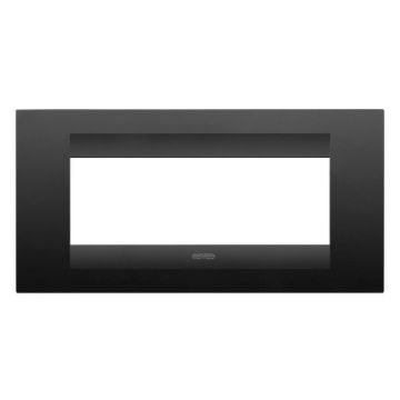 Rama decorativa Gewiss Chorus Monochrome Geo Negru Satinat 6 module GW16406VN